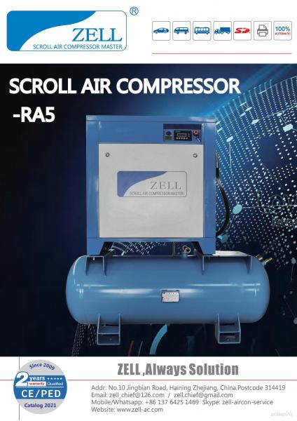 OEM High Efficiency Oil Free Scroll Type Air Compressor RA5
