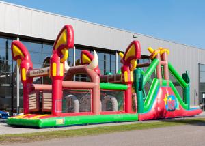 China Reliably Blow Up Obstacle Course 17.0 X 3.6 X 4.7 M Fourfold Stitching wholesale