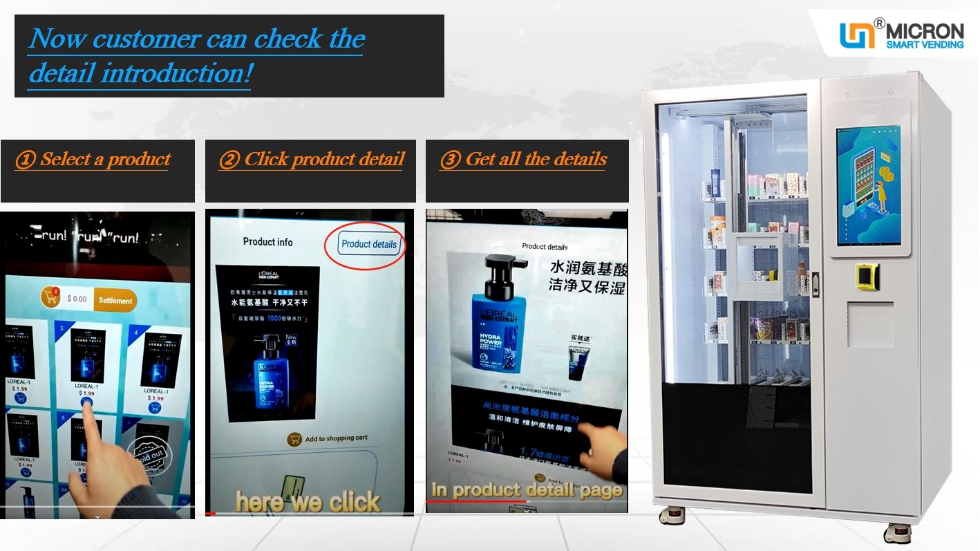 China Smart Vending Machine Can Also Display Product Specification Micron smart vending machine wholesale