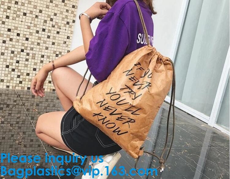 China Tyvek Waterproof Drawstring Backpacks Recycle Dupont Tyvek Paper Drawstring Bag For Girl wholesale