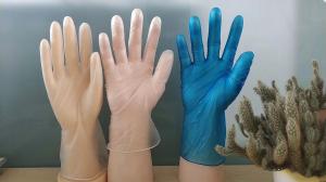 China White Blue Clear Disposable Vinyl Exam Gloves , Hospital Use Disposable Medical Gloves wholesale