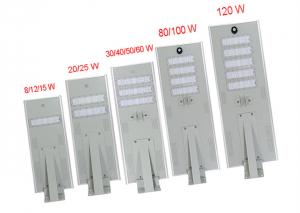 China Integrated Solar LED Street Light 8W 12W 15W 20W All In One Garden Street Light wholesale