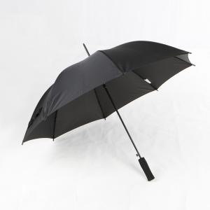 China Junior Black Long Handle Umbrella , Full Size Compact Walking Stick Umbrella wholesale