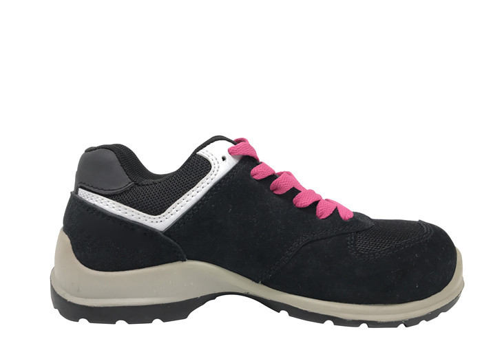 China Logo Stitched Ladies Safety Shoes Foam Counter With Bright Color Lace wholesale