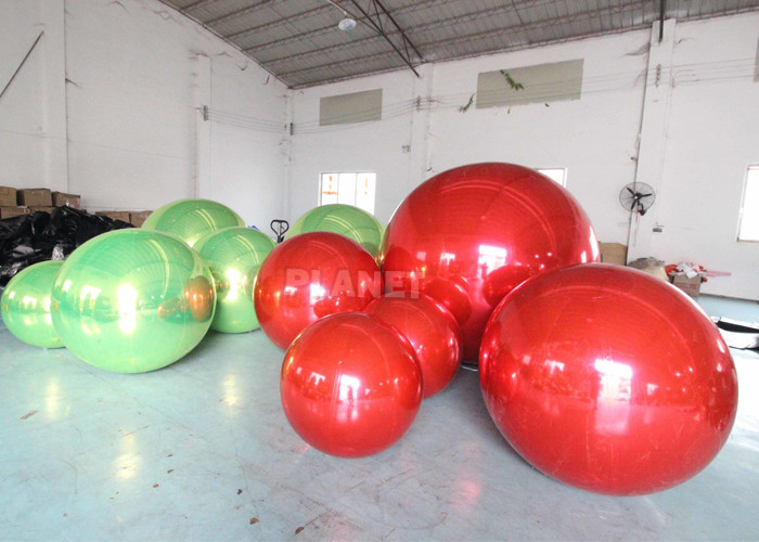 Buy cheap Red Green Custom Size Double Layer PVC Inflatable Mirror Ball Hanging Sphere from wholesalers