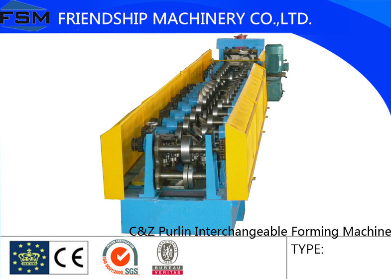 Quality C U Z Purlin Changeable Roll Forming Machinery , Automatic Purline Machine for sale