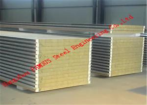China EPS / PU Metal Roofing Sheets Sandwich Panel Rock Wool For Wall For Roof wholesale