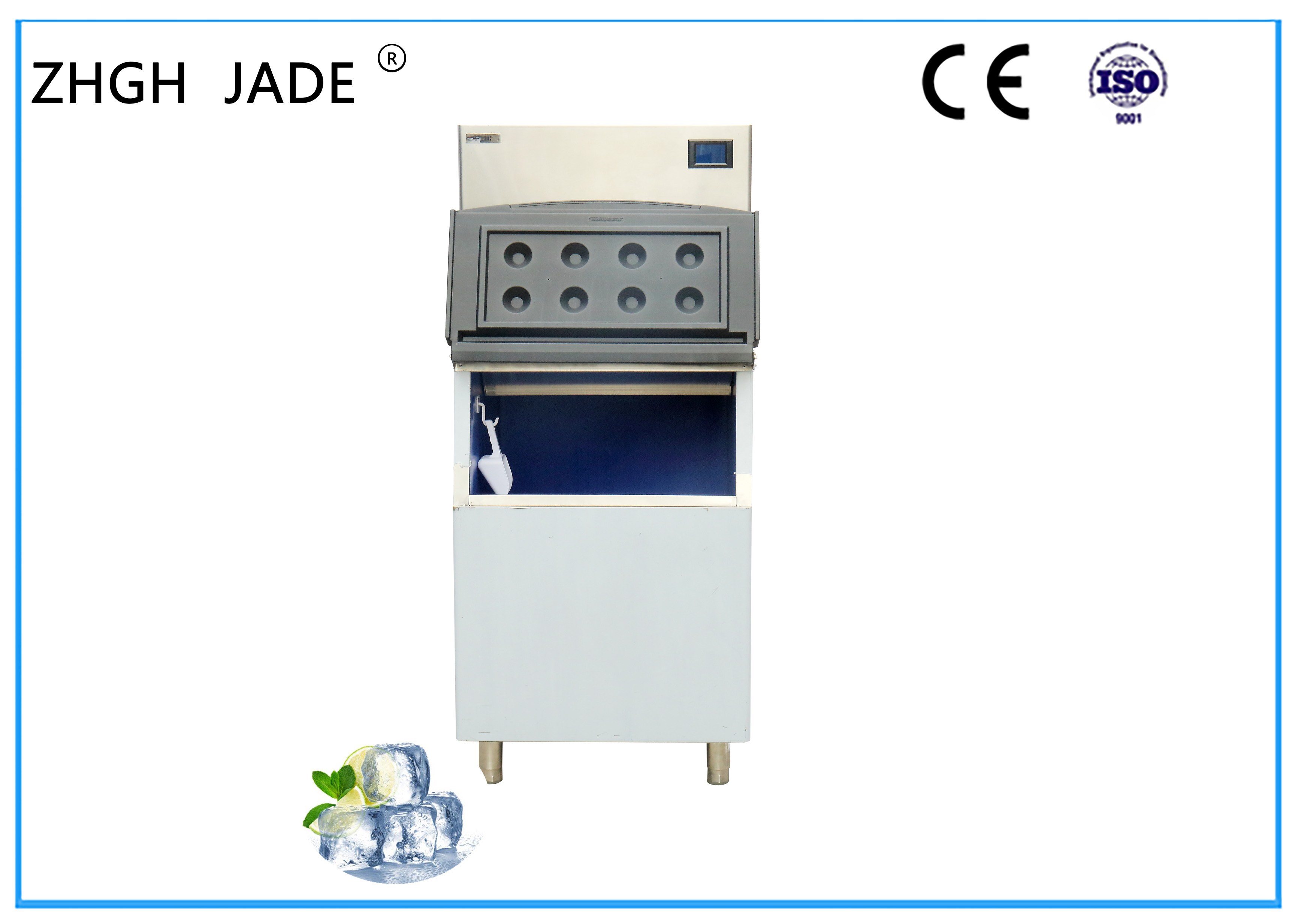 China SS304 Shell Industrial Ice Cube Machine , Milk Shop Use Stand Up Ice Machine wholesale