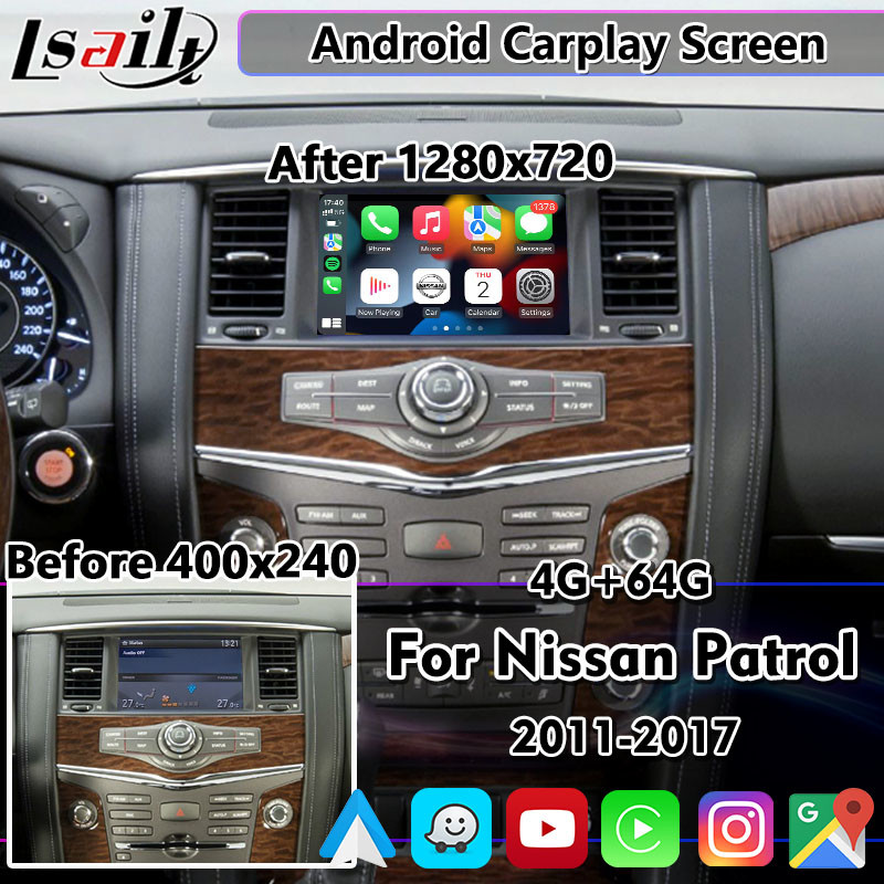China Lsailt Wireless Android Auto Multimedia 8 Inch Screen For Nissan Patrol Y62 wholesale