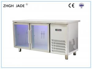 China Stainless Steel Light Blue Fridge , Air Cooled Fridge Freezer With Blue Light wholesale