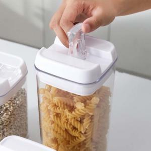 China Airtight Food Storage 7 Pieces Transparent Plastic Cereal Containers with Easy Lock Lids wholesale