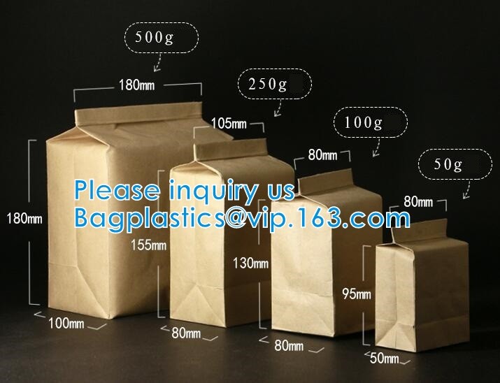 China Kraft Paper Side Gusset Bag Open Top Heat Sealing For Snack Cookie Tea Take Out wholesale