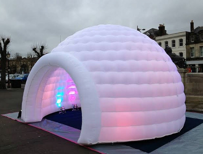 China 3m 4m 5m Oxford Cloth White With LED Light Use Blow Up Inflatable Igloo Dome Tent For Party Event wholesale