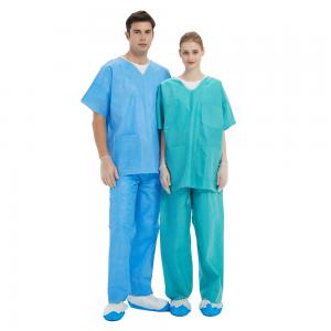 China Long Sleevs And Short Sleevs Medical Scrub Suits SMS Disposable Non Woven wholesale