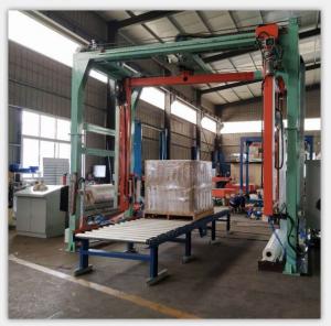 China 20 Ton/H 5.5kw Cantilever PLC Pallet Shrink Wrap Machine Use on Conveyor Can Cover The Top Face wholesale