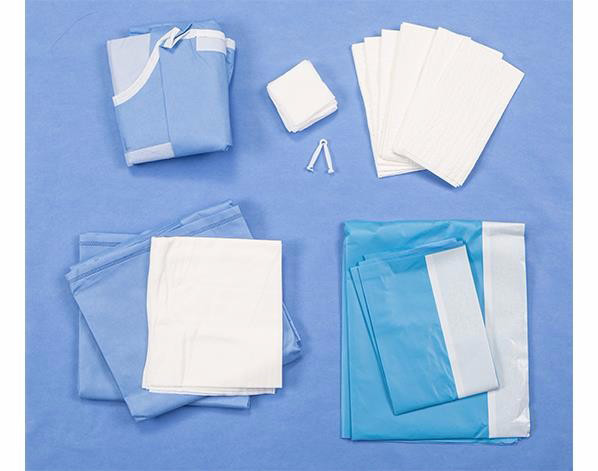 China SMS Nonwoven Disposable C Section Surgical Pack Sterile Surgery Cesarean Kits wholesale