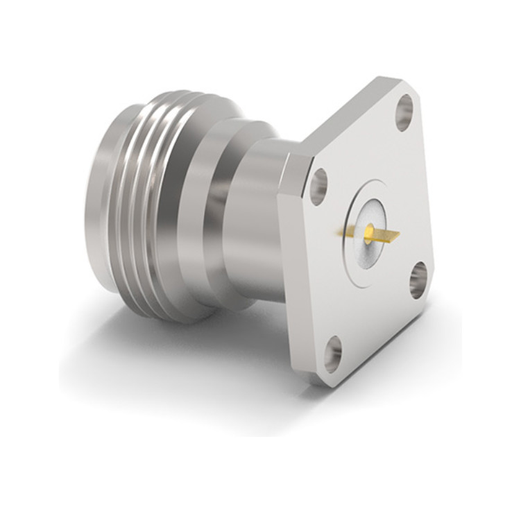 China 18GHz, N Type Jack(Female) Straight Connector, 4-Hole Flange(17.5mm*17.5mm), Stainless steel wholesale