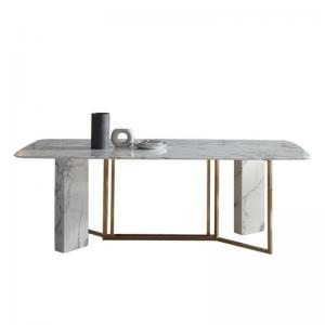 China Luxury Designs Modern Italian White Marble Dining Table Set wholesale