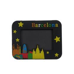 China 3D Effect Rectangle Soft PVC Rubber Magnetic Picture Frames Spain Barcelona Rubber wholesale