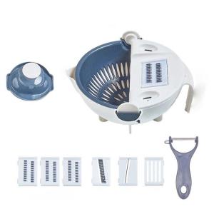 China 9 In 1 Manual Rotate Vegetable Chopper Cutter With Drain Basket wholesale