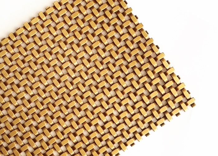China Antique Plated Woven Architectural Metal Mesh Fabric For Elevator Interior wholesale