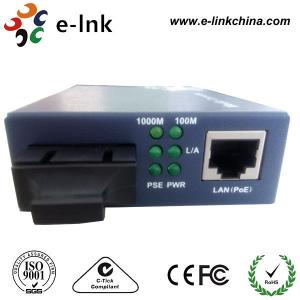 China Gigabit Ethernet POE Fiber Optic Media Converter For POE IP Camera Single Mode wholesale