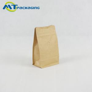 China Waterproof Brown Paper Coffee Bags , Kraft Coffee Bags With Valve wholesale