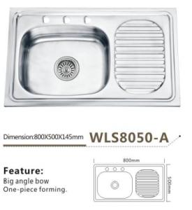 China 800x500 topmount single bowl kitchen stainless steel sink wholesale
