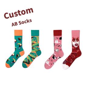 China New Pattern Customization Ab Fashion Couple Socks Unisex Creative Graffiti Designer Socks wholesale
