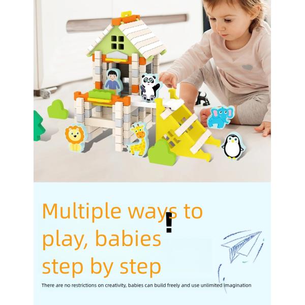 Children Learning Toys Building Block Educational Diy Mortise and Tenon Building Blocks Montessori Kids Stacking Wooden Toy