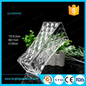 China Clear Square Glass Flower Vase, Crystal Vase Decorations on sale