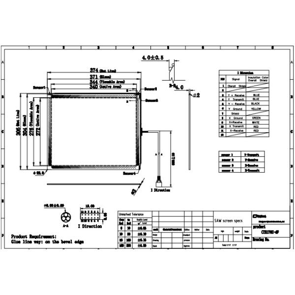 CJTOUCH Acoustic Touch Panel , 17 Inch Touch Screen Panel for Kiosk POS Machine ATM
