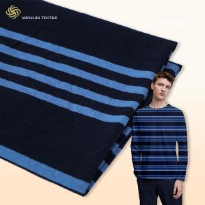 China Smooth Striped Cotton Jersey Fabric Yarn Dye Plain Sweat Absorbing Material wholesale
