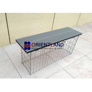 China Rectangular Garden Stone Box Teak WPC 3.5mm Gabion Bench Seat Welded Mesh wholesale