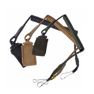 China Weapon Pistol Retention Coil Safety Lanyard Strap With Hook And Loop wholesale