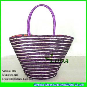 China LUDA cheap purple handbags cute purses online ladies handmade wheat straw bags wholesale