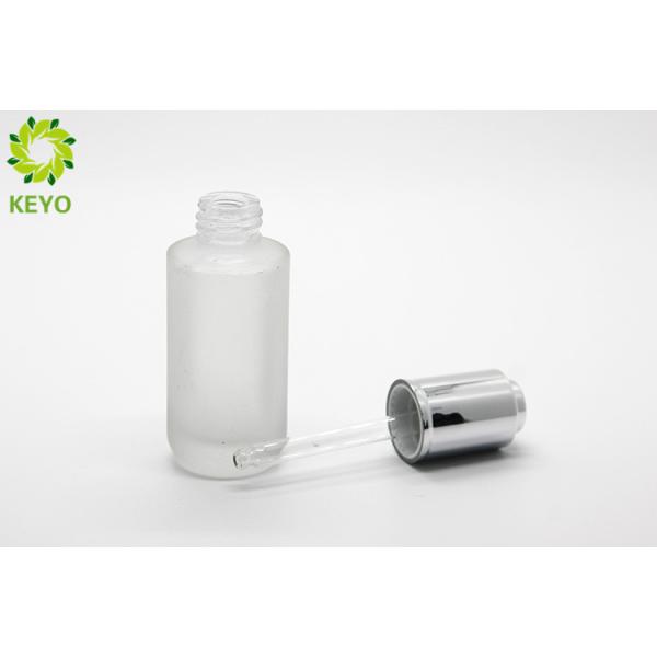 Frosted Glass Foundation Bottle , 30ml Glass Dropper Bottles For Essential Serum