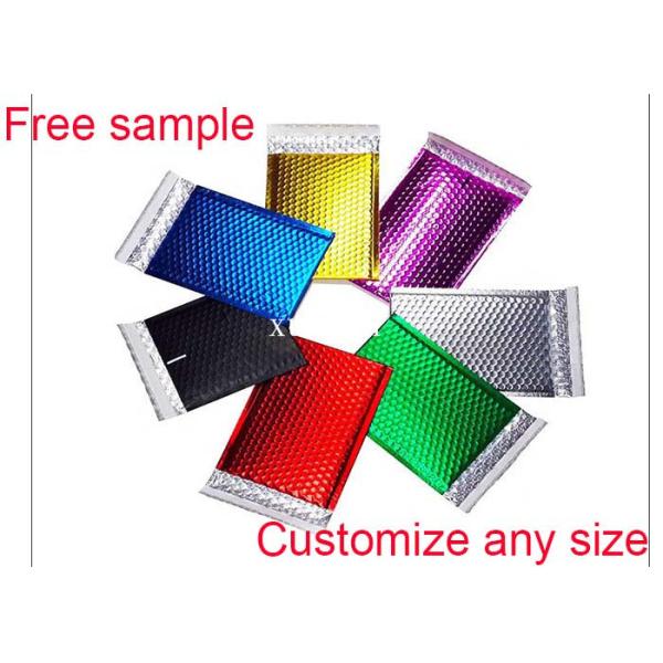 2 Sealing Sides Printed Bubble Mailers Waterproof 6x9 Multi Color Gloss For Shipping