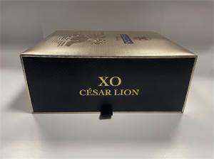 China Embossed Logo Red Wine Box Satin Lining Cardboard Boxes For Wine Bottles on sale