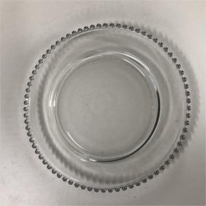 China Clear Glass Beaded Charger Plates Wedding Event Gold Silver 32cm/27cm/21cm wholesale
