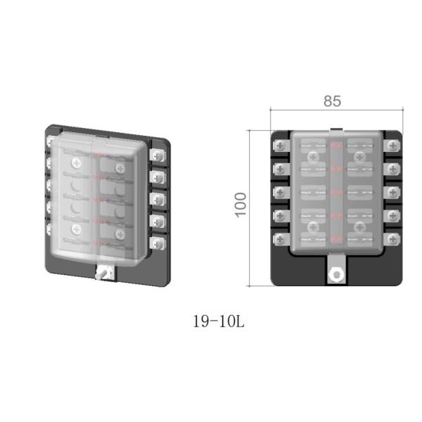 PC Cover Screw 112g Fuse Blocks 10 Way Blade Fuse Box With LED Indicator