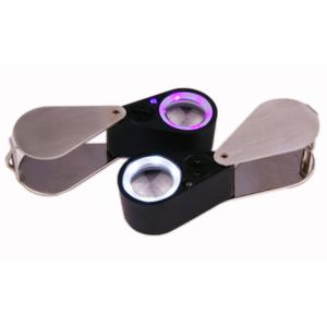 China Double Color of UV Light and White Light Jewelers Magnifying Glass with Magnification of 10X wholesale