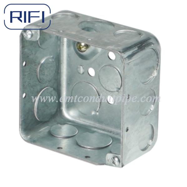 Galvanized Steel 4"x4"x1-1/2" Square Steel Electrical Box With Screw