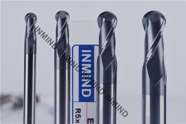 12 mm AOL 100 mm Solid Carbide End Mills , HRC50 TiAlN Coating Ball Nose Mill
