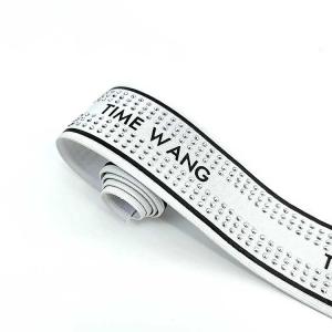 China Polyester Edge Hot Fix Elastic Band Spandex Webbing Jacquard Pattern Wrap Elastic Band wholesale