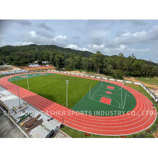 Integrated Sandwich Running Track , Smooth Rubber Flooring Tiles 10mm Thickness