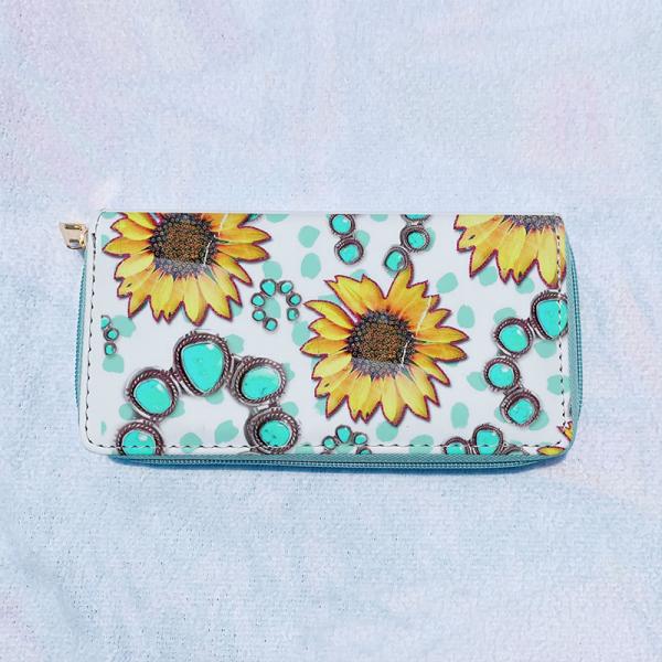 Customizable Cow Print Aztec Cactus Smart Wallet for Western Style Fashion Enthusiasts