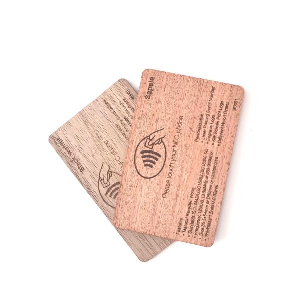 Programmable Bamboo Wood Business Cards NFC for RFID Hotel Key ISO14443A Smart 213