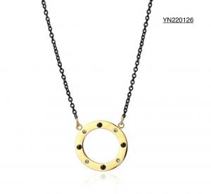 China Black Chain Stainless Steel Fashion Necklaces Round Wheel Necklace For Men wholesale