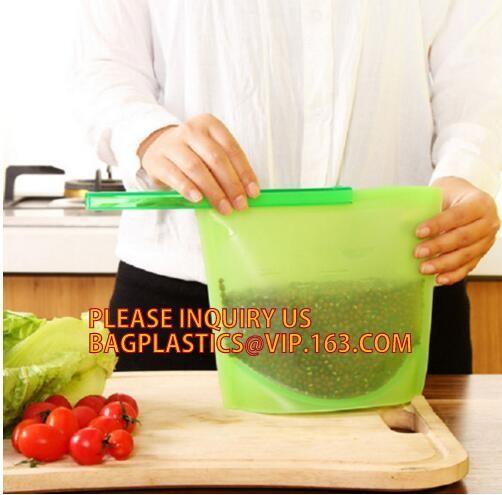 Reusable Storage Bags Silicone Food Preservation Bag, Eco Friendly and BPA Free, Airtight Seal Food Storage Fit Versatil